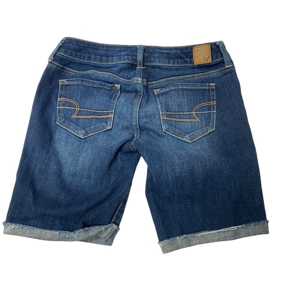 Lot of 2 American Eagle Dark Stretch Jean Shorts Light Denim A-line Mini Skirt 4 - Picture 5 of 11